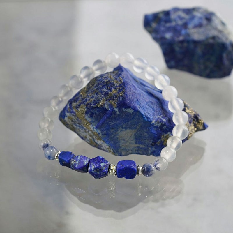Lapis lazuli × Selenite bracelet /ラピスラズリ、セレナイト 