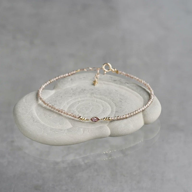 Pink zircon marquise bracelet /ピンクジルコン | Hariqua 