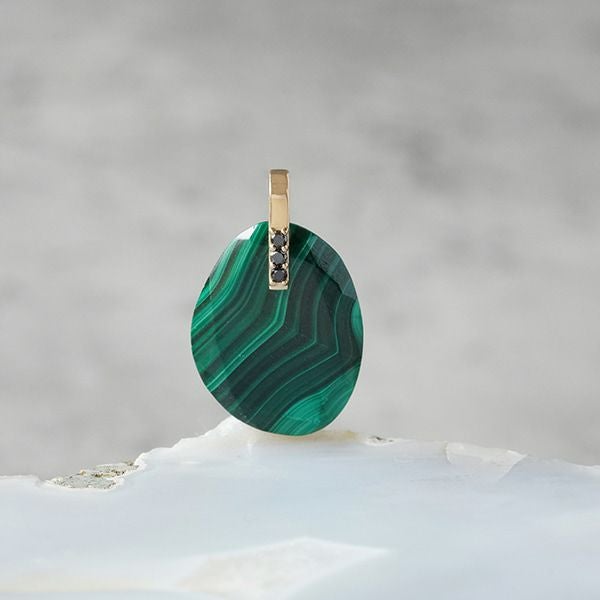 Malachite × Black diamond charm 13.23 /マラカイト、ブラック
