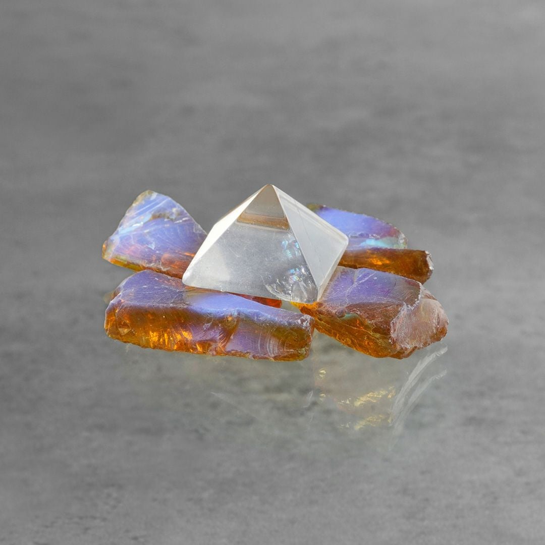 Pyramid quartz × Amber /クォーツ（水晶）、アンバー | Hariqua