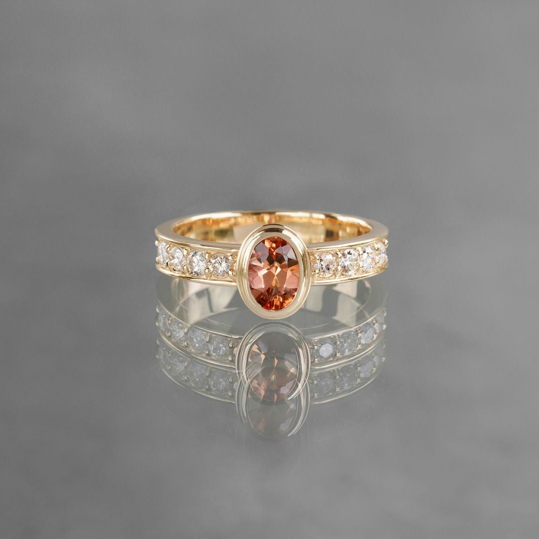 Hariqua♡インペリアルトパーズ Imperial topaz × Diamond ladder ring /インペリアルトパーズ[受注