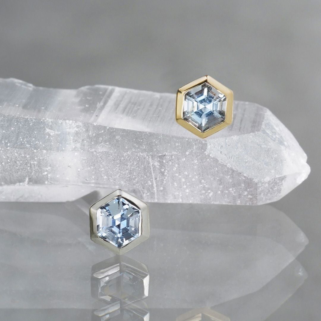 Gray spinel hexagon single pierce /グレースピネル | Hariqua