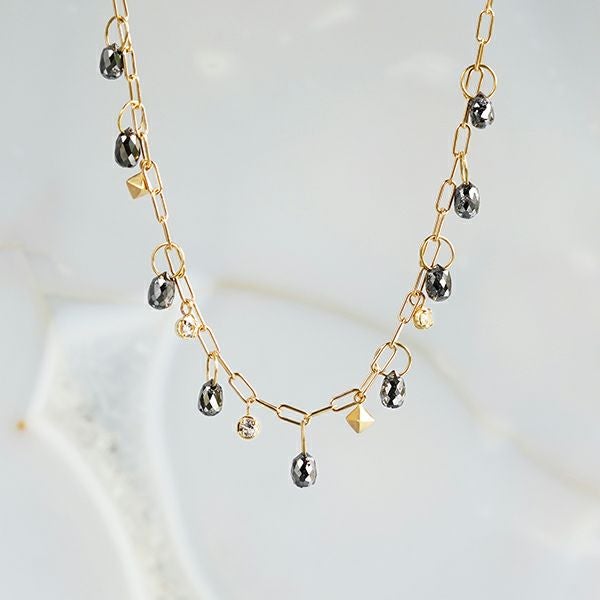 Black diamond × Russian Phenakite bracelet 2.86 /ブラック