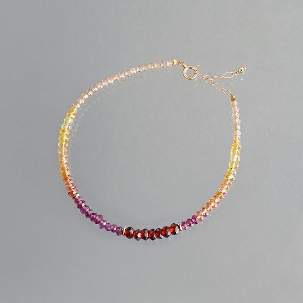 Sapphire × Garnet sunset gradation bracelet /サファイア | Hariqua