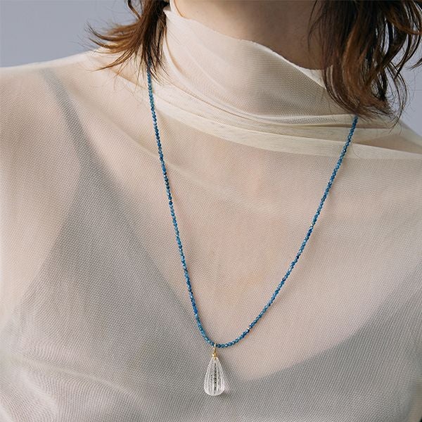 Bourgeon Quartz × Blue kyanite necklace /クォーツ、ブルーカイヤ