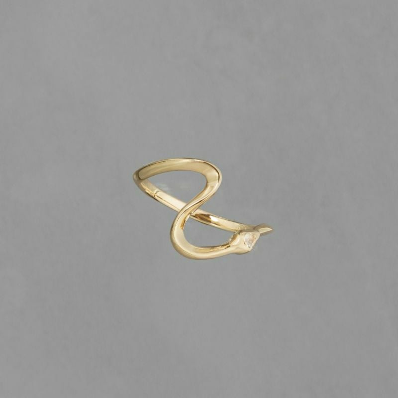 Orange chalcedony snake ring /オレンジカルセドニー 9.5号 | Hariqua