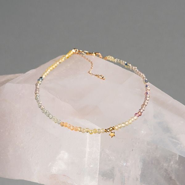 Multi color sapphire skinny bracelet /マルチカラーサファイア 