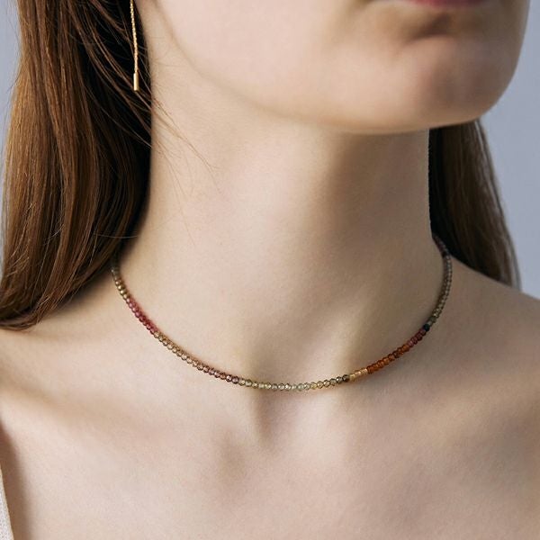 Multi color garnet choker bracelet /マルチカラーガーネット