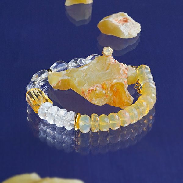 Imperial × White topaz grainy bracelet /インペリアルトパーズ