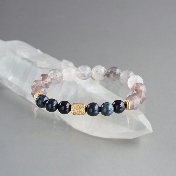 Dolphin - Spirit Animal bracelet /アクアマリン、ブルーカルセドニー