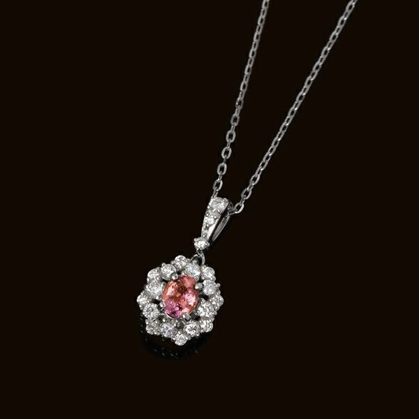 Padparadscha sapphire × Diamond necklace 0.80 /パパラチア