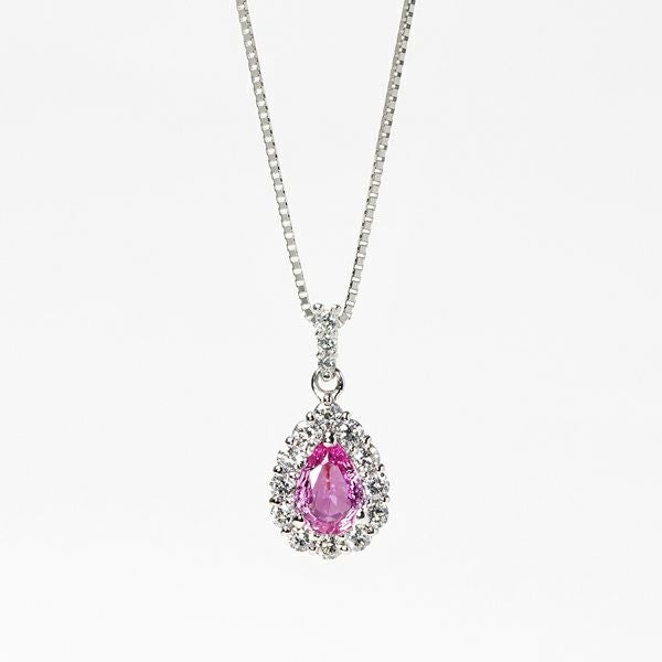 Padparadscha sapphire × Diamond necklace 0.80 /パパラチア