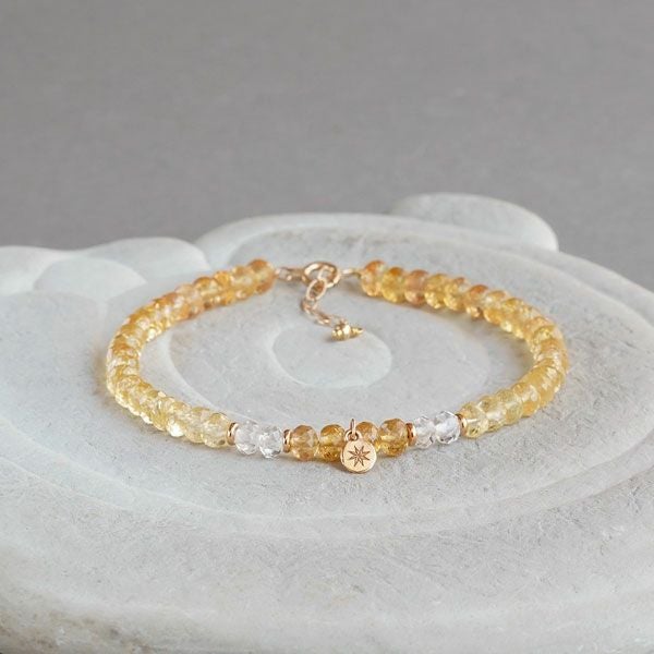 Imperial × White topaz grainy bracelet /インペリアルトパーズ