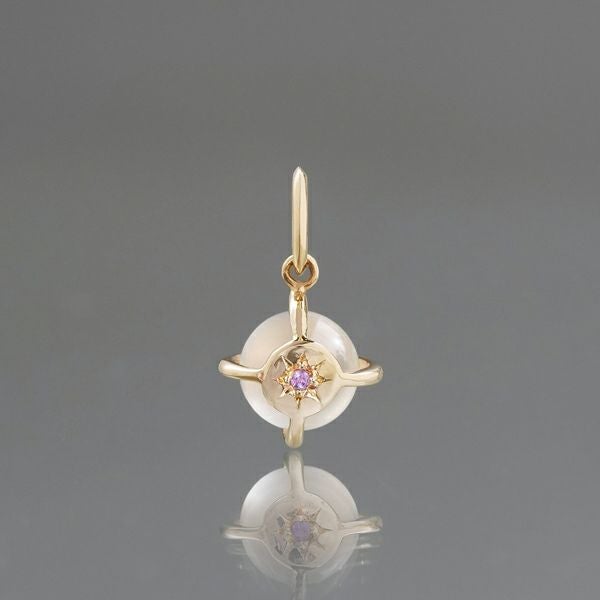 White moonstone × Amethyst charm 2.21 /ホワイトムーンストーン
