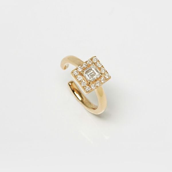Lemurianseed quartz × Black diamond ear cuff ring 2.43 /レムリアン