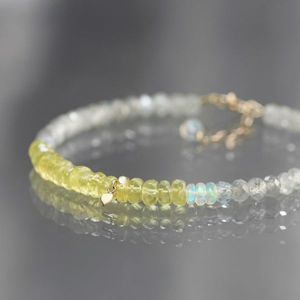 Multi color sapphire skinny bracelet /マルチカラーサファイア