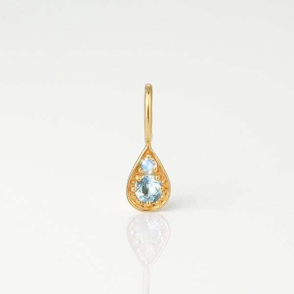 Aquamarine × Rainbow moonstone charm /アクアマリン、レインボー