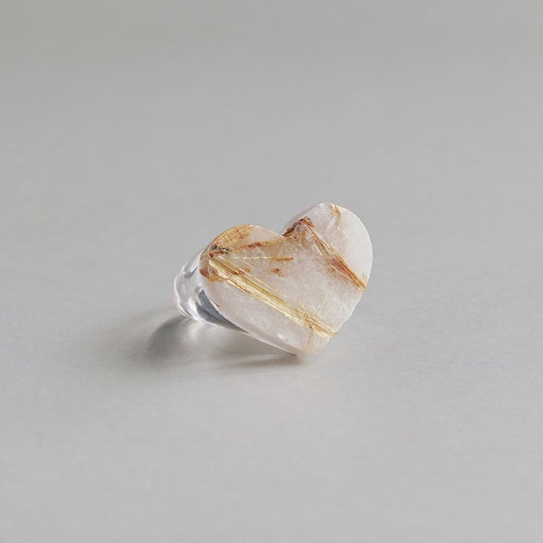 Rutile quartz one of a kind Heart Ring /ルチルクォーツ | Hariqua