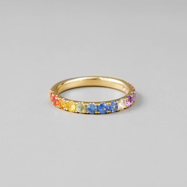 Hariquaリング K10 Rainbow color sapphire one of a kind ring B /サファイア | Hariqua