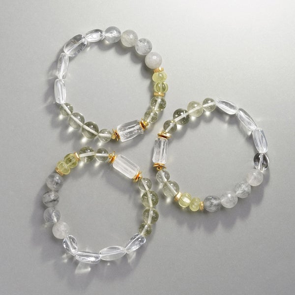 Libyan glass × Lemon quartz healing bracelet /リビアングラス