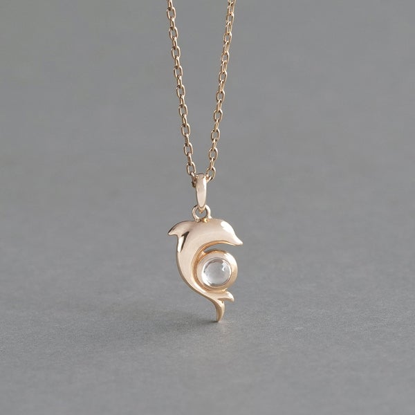 Lemurianseed quartz Dolphin necklace /レムリアンシードクォーツ