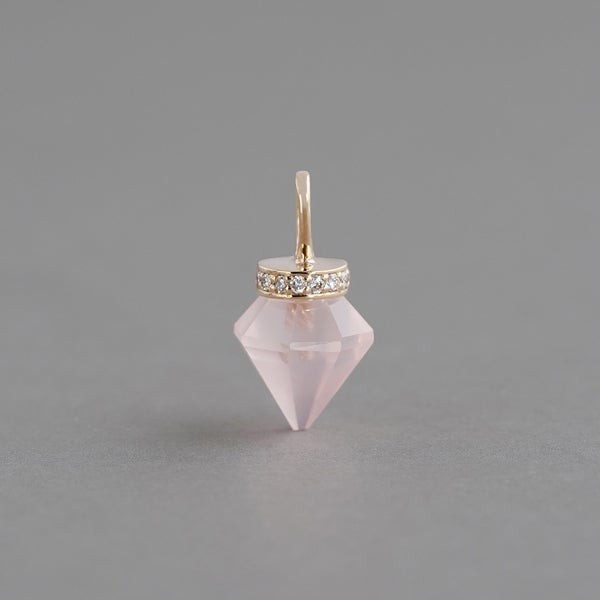 Rose quartz × Diamond pendulum charm 2.79 /ローズクォーツ