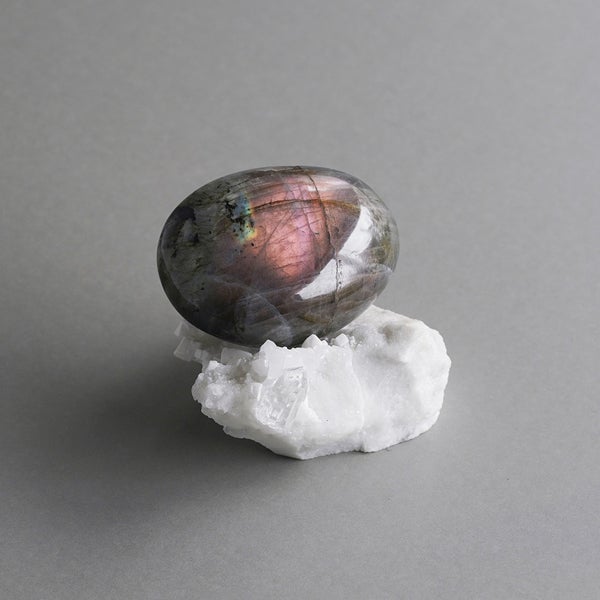 Pink labradorite & Quartz × Marble /ピンクラブラドライト、クォーツ