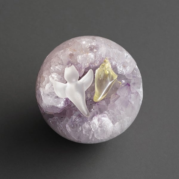 Amethyst & Quartz sea animal carving B /アメシスト、クォーツ