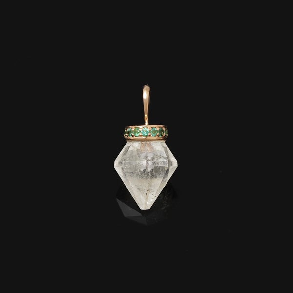 Rose quartz × Boulder opal cross necklace /ローズクォーツ