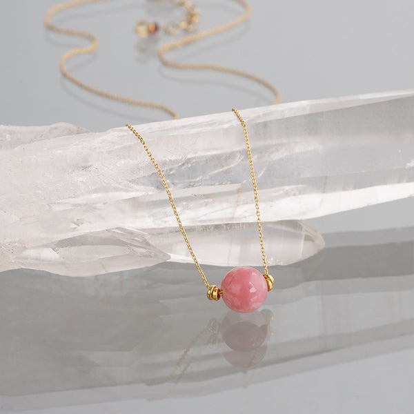 Pink opal orb necklace /ピンクオパール | Hariqua-パワーストーン