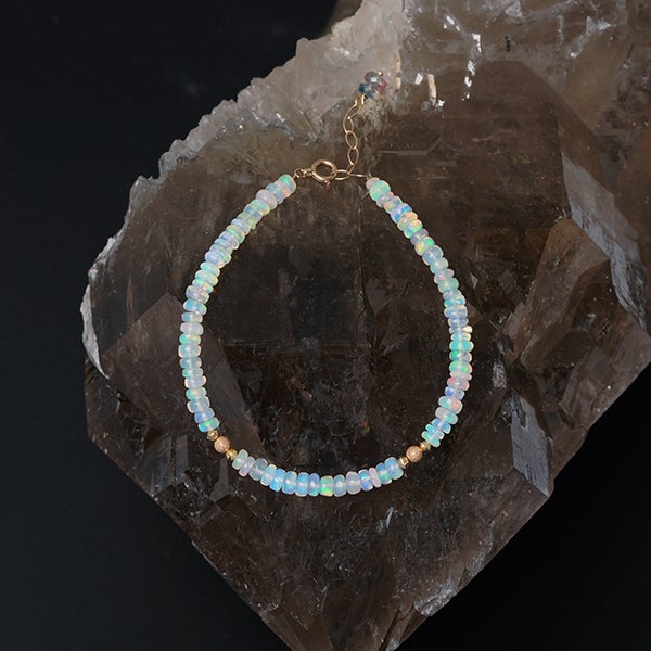 Water opal x Multi tourmaline bracelet /ウォーターオパール