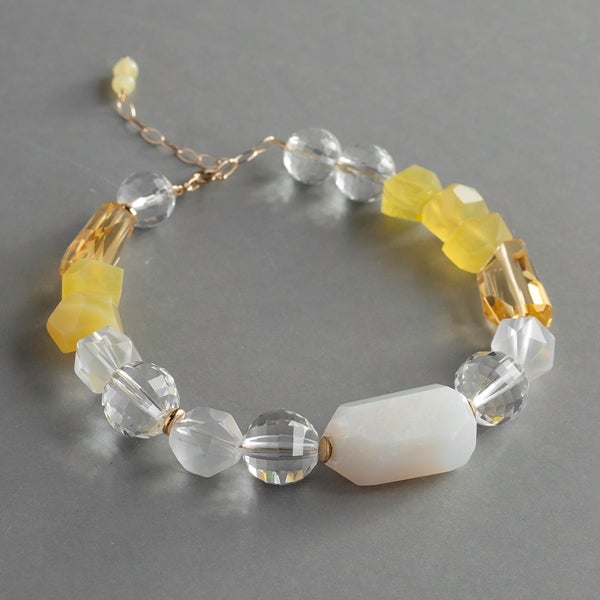 Crystal opal × Citrine one of a kind bracelet /クリスタルオパール
