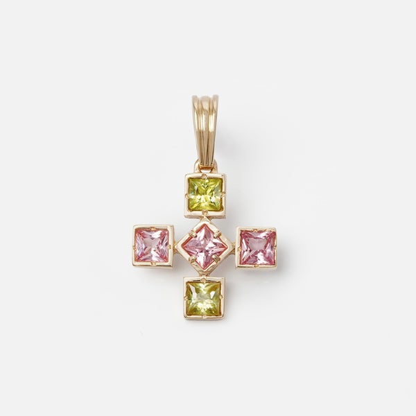 Pink spinel × Sphene cross charm 0.41 /ピンクスピネル、スフェーン