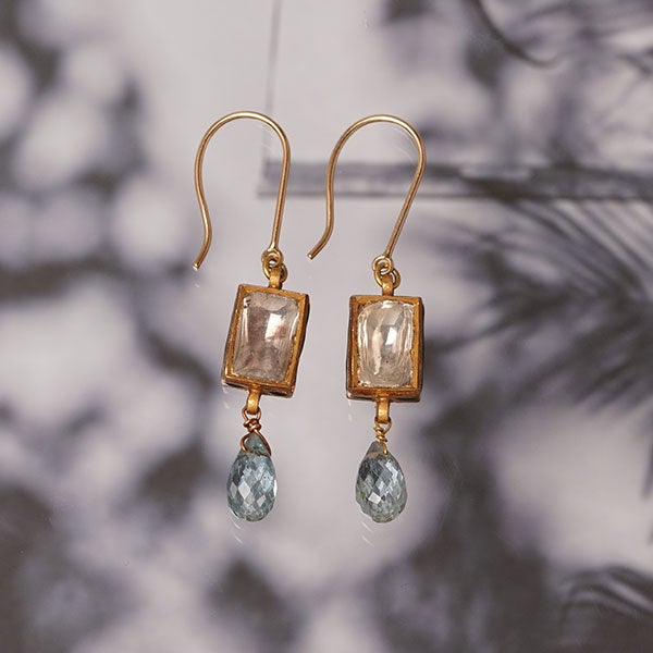 Diamond × Aquamarine enameling pierce 0.90 /ダイヤモンド、アクア